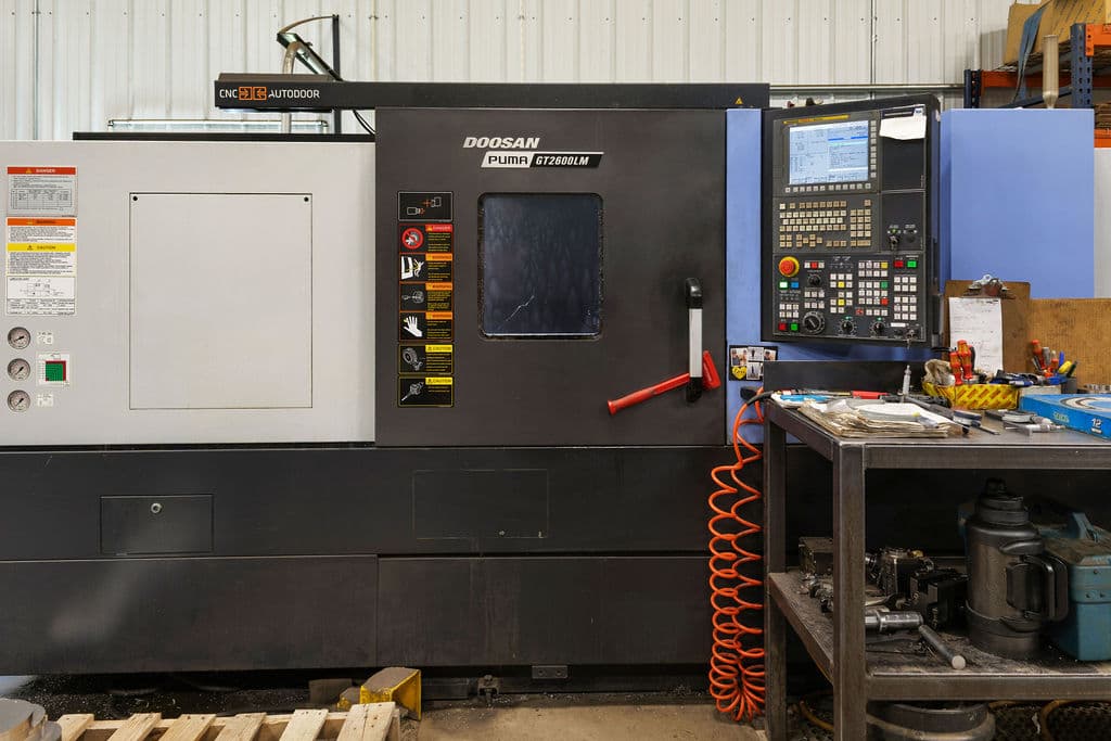 CNC precision machining in progress